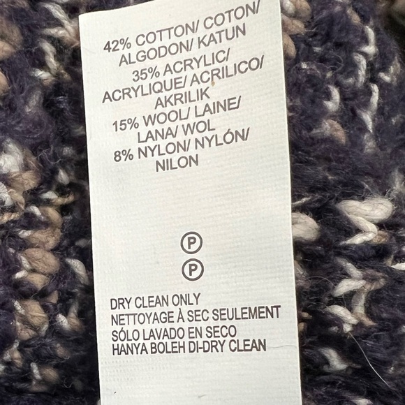 Lucky Brand Geo Intarsia Wrap Waterfall Sweater Size Small Wool Blend Size M - Picture 7 of 8